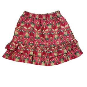 Hanna Andersson Pink Floral Corduroy Skirt